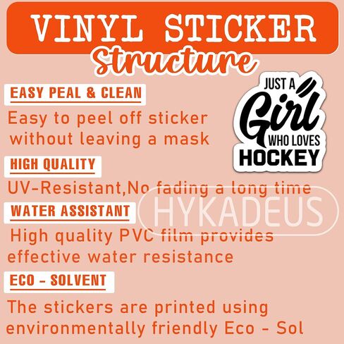 (3Pcs) Just a Girl Who Loves Hockey Sticker Decals for Books, Laptops, Phones, Tumblers, Water Bottles, Waterproof Vinyl Decal, Hockey Gifts for Teen Girls, Team, Hockey Fan, Size 3 x 2.8 Inch in Saudi Arabia