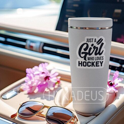 (3Pcs) Just a Girl Who Loves Hockey Sticker Decals for Books, Laptops, Phones, Tumblers, Water Bottles, Waterproof Vinyl Decal, Hockey Gifts for Teen Girls, Team, Hockey Fan, Size 3 x 2.8 Inch in Saudi Arabia