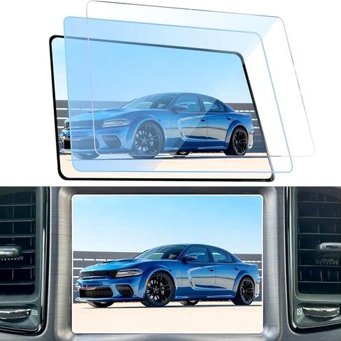 GFJNFG (2PCS) Screen Protector for 2011-2023 Dodge Charger 8.4 Inch 2021 2022 2023 Charger R/T GT SRT Hellcat Scat Pack Tempered Glass Accessories Reduce Fingerprints Anti-Scratch in Saudi Arabia