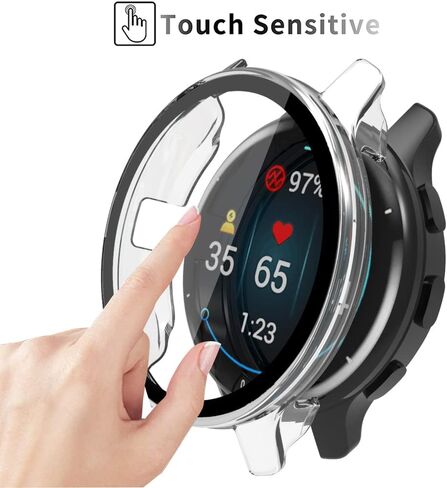 Case with Tempered Glass Screen Protector Compatible for Garmin Venu 2, 9H Hardness 360° All-Round Protective Ultra Thin Protective PC Case Cover for Transparent in Saudi Arabia