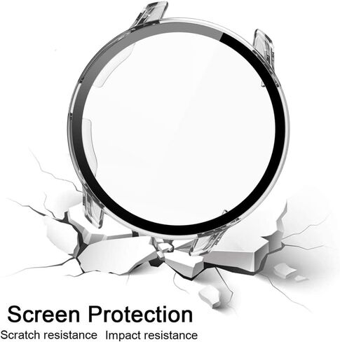 Case with Tempered Glass Screen Protector Compatible for Garmin Venu 2, 9H Hardness 360° All-Round Protective Ultra Thin Protective PC Case Cover for Transparent in Saudi Arabia