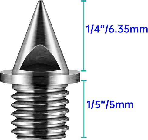 ParaDance Track Spikes for Track Shoes (1/4 Inch), 50 Pcs Steel Replacement Track Spikes for Track and Field/Sprint/Running/Cross Country, with Storage Box and Wrench (Black) in Kuwait