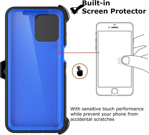 حافظة Takfox Moto G Stylus 2023 5G، لهاتف Motorola G Stylus 2023 5G حافظة هاتف بمشبك حزام [واقي شاشة مدمج] مسند واقٍ متين وشديد التحمل مقاوم للصدمات وغطاء مقاوم للغبار - أسود/برتقالي in Saudi Arabia