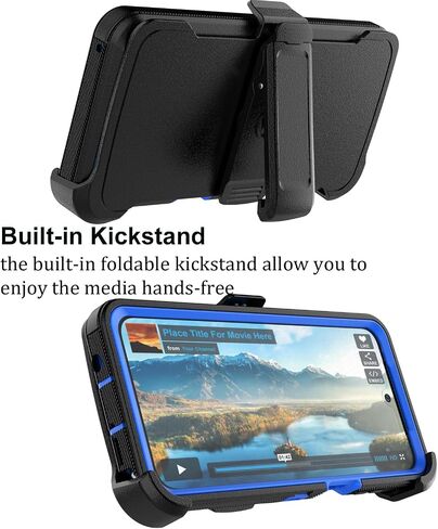 حافظة Takfox Moto G Stylus 2023 5G، لهاتف Motorola G Stylus 2023 5G حافظة هاتف بمشبك حزام [واقي شاشة مدمج] مسند واقٍ متين وشديد التحمل مقاوم للصدمات وغطاء مقاوم للغبار - أسود/برتقالي in Saudi Arabia