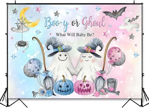 Avezano Halloween بين الجنسين يكشف عن خلفية Boo-y أو Ghoul بين الجنسين يكشف عن ديكور الحفلات التقطت الصور للهالوين Little Boo Ghost هو أو هي بين الجنسين يكشف عن خلفية التصوير الفوتوغرافي للحفلات (7x5ft) in Saudi Arabia