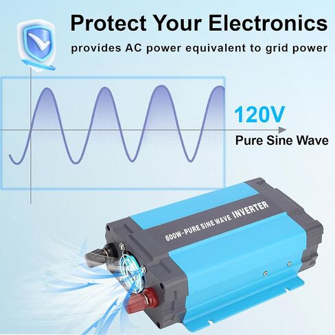 300W Inverter Pure Sine Wave Power 12V DC to 120V AC Converter for Home,RV,Truck,with Built-in AC sockets,5V/1A USB port in Saudi Arabia