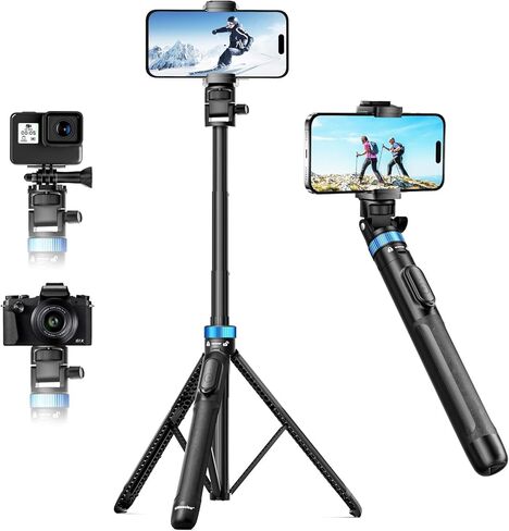 UBeesize 72" Phone Tripod - Tripod for iPhone & Selfie Stick w/Phone Holder & Remote - Upgraded, Stable & Portable Stand for iPhone 15/14/13, Android, Cameras & Action Cams in Saudi Arabia