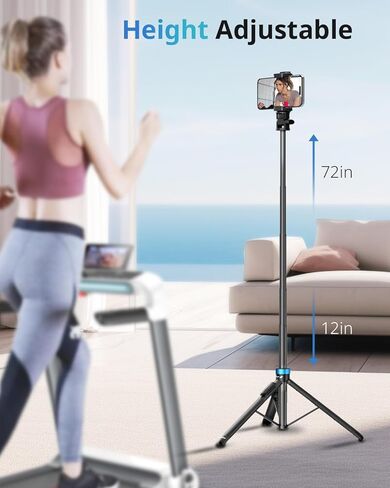 UBeesize 72" Phone Tripod - Tripod for iPhone & Selfie Stick w/Phone Holder & Remote - Upgraded, Stable & Portable Stand for iPhone 15/14/13, Android, Cameras & Action Cams in Saudi Arabia