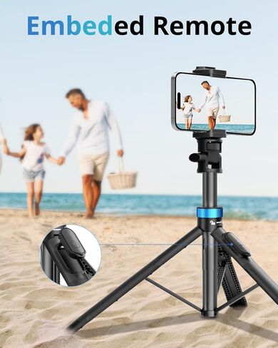 UBeesize 72" Phone Tripod - Tripod for iPhone & Selfie Stick w/Phone Holder & Remote - Upgraded, Stable & Portable Stand for iPhone 15/14/13, Android, Cameras & Action Cams in Saudi Arabia