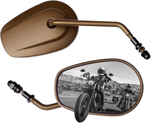 مرايا الرؤية الخلفية على شكل دمعة 8 مم متوافقة مع Harley Davidson Road King CVO Road Street Tri Glide Freewheeler Street XG500 XG750 Sportster XL883 1200 Softail Street Bob، Blakc in Kuwait