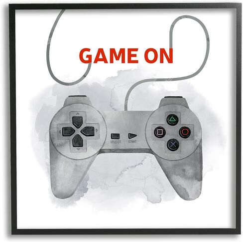 Stupell Industries Game On Gamer Joystick Controller Framed Giclee Art, Design by Grace Popp in Saudi Arabia