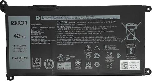JPFMR 42Wh Battery Replacement for Dell Chromebook 3400 / Chromebook 3100 / Chromebook 3100 2-in-1 / Chromebook 5488 5493 5593 Series Laptop 0JPFMR 7MT0R 7MTOR 16DPH 7T0D3 07T0D3 P90F 11.4V in Saudi Arabia
