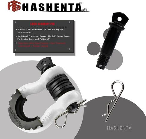 HASHENTA Shackles 3/4" D Ring Shackle (2 Pack) 41,887Ibs Break Strength with 7/8" Anti-Loose Security Pin,Shackle Isolator & Washers Kit for Tow Strap Winch Off Road Vehicle Recovery (Red) in Saudi Arabia
