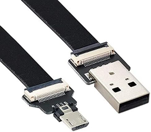 NFHK USB 2.0 Type-A ذكر إلى مايكرو USB 5Pin ذكر كابل بيانات مسطح نحيف FPC لـ FPV والقرص والهاتف 20 سم in Kuwait