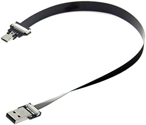 NFHK USB 2.0 Type-A ذكر إلى مايكرو USB 5Pin ذكر كابل بيانات مسطح نحيف FPC لـ FPV والقرص والهاتف 20 سم in Kuwait