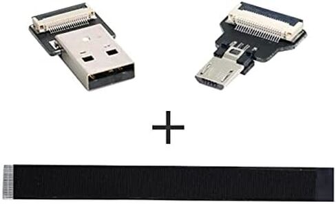 NFHK USB 2.0 Type-A ذكر إلى مايكرو USB 5Pin ذكر كابل بيانات مسطح نحيف FPC لـ FPV والقرص والهاتف 20 سم in Kuwait