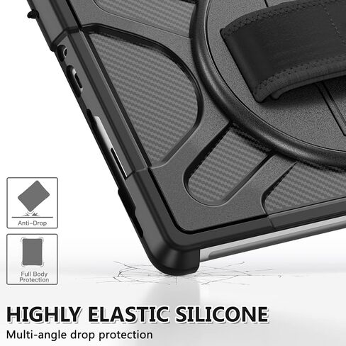 Protective Case for Microsoft Surface Go 4 (2023)/Surface Go 3 (2021)/ Surface Go 2 (2020), Rugged Surface Go Case with Hand Strap/Kickstand, Compatible with Type Cover Keyboard-Black in Saudi Arabia