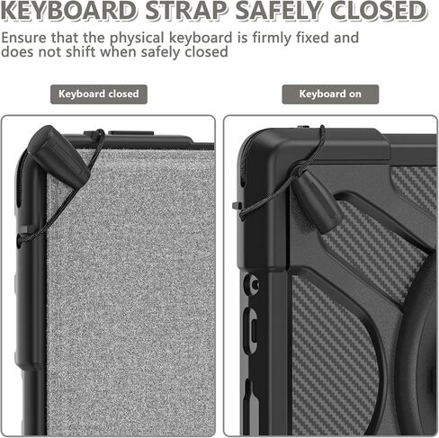 Protective Case for Microsoft Surface Go 4 (2023)/Surface Go 3 (2021)/ Surface Go 2 (2020), Rugged Surface Go Case with Hand Strap/Kickstand, Compatible with Type Cover Keyboard-Black in Saudi Arabia