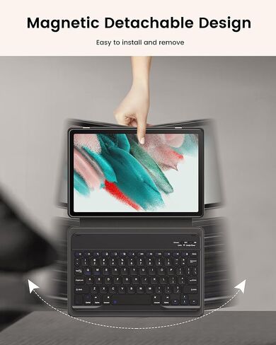 INFILAND Samsung Galaxy Tab A9+/A9 Plus Case with Keyboard and High Precision Trackpad, Slim and Portable Detachable Folder Style Wireless Keyboard Cover for Tab A9+ 11 inch 2023,Charcoal in Kuwait
