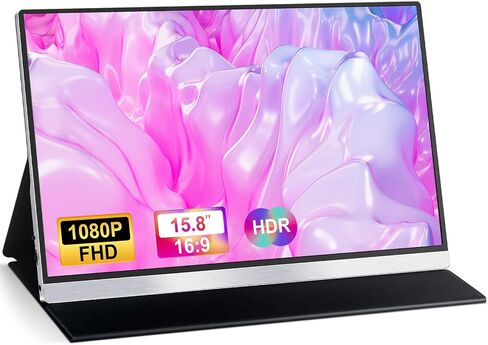 شاشة محمولة للكمبيوتر المحمول، شاشة كمبيوتر محمول INOO 15.8 بوصة FHD 1080P، شاشة ثانية للسفر للكمبيوتر المحمول، شاشة USB C مع غطاء ذكي، شاشة خارجية لجهاز MacBook Computer Tablet Phone Xbox Switch PS5/4 in Saudi Arabia