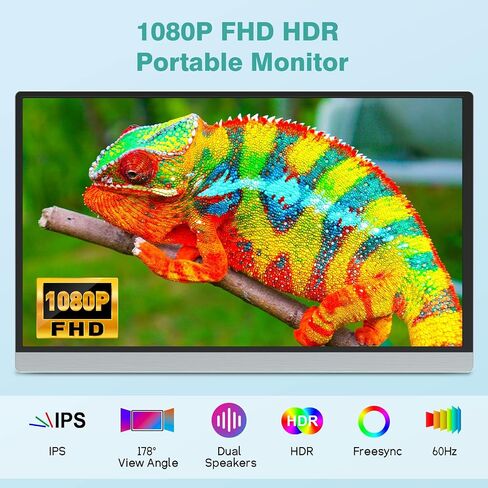 شاشة محمولة للكمبيوتر المحمول، شاشة كمبيوتر محمول INOO 15.8 بوصة FHD 1080P، شاشة ثانية للسفر للكمبيوتر المحمول، شاشة USB C مع غطاء ذكي، شاشة خارجية لجهاز MacBook Computer Tablet Phone Xbox Switch PS5/4 in Saudi Arabia