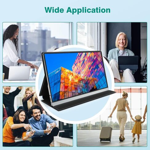 شاشة محمولة للكمبيوتر المحمول، شاشة كمبيوتر محمول INOO 15.8 بوصة FHD 1080P، شاشة ثانية للسفر للكمبيوتر المحمول، شاشة USB C مع غطاء ذكي، شاشة خارجية لجهاز MacBook Computer Tablet Phone Xbox Switch PS5/4 in Saudi Arabia