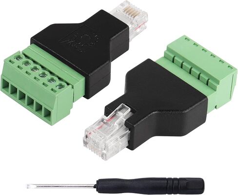 SinLoon RJ12 Male Plug to 6 Pin Screw Terminal Block Connector,RJ12 Adapter Connector,RJ12 6P6C Male to Screw Terminal(2PCS) in Saudi Arabia