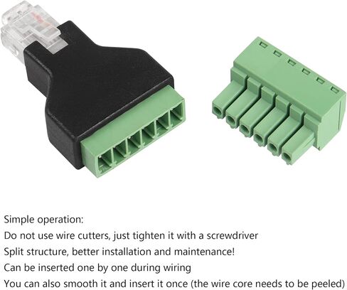SinLoon RJ12 Male Plug to 6 Pin Screw Terminal Block Connector,RJ12 Adapter Connector,RJ12 6P6C Male to Screw Terminal(2PCS) in Saudi Arabia