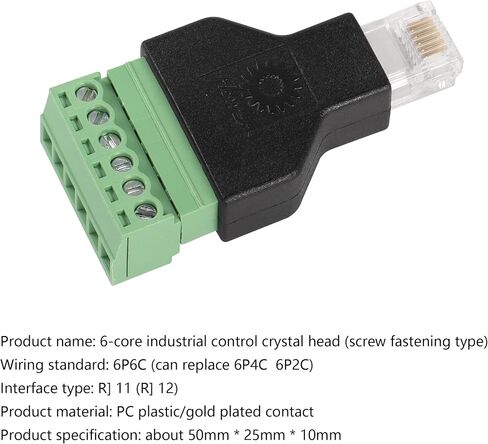 SinLoon RJ12 Male Plug to 6 Pin Screw Terminal Block Connector,RJ12 Adapter Connector,RJ12 6P6C Male to Screw Terminal(2PCS) in Saudi Arabia