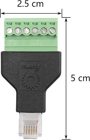 SinLoon RJ12 Male Plug to 6 Pin Screw Terminal Block Connector,RJ12 Adapter Connector,RJ12 6P6C Male to Screw Terminal(2PCS) in Saudi Arabia