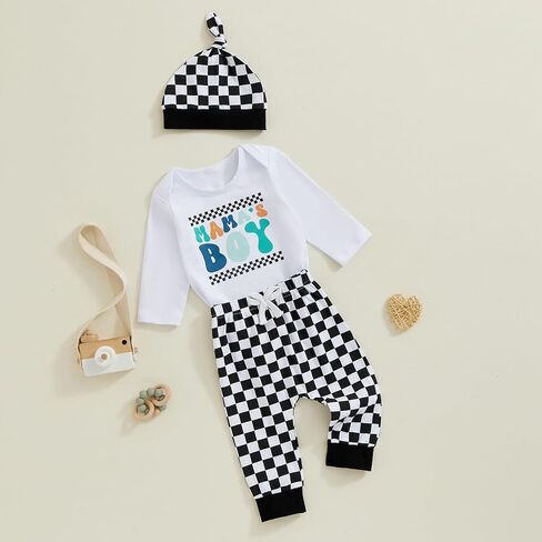 My First Halloween Baby Boy Girl Outfit Long Sleeve Romper Pant Hat Tractor Print Outfits 3 Pcs Baby Halloween Set in Kuwait