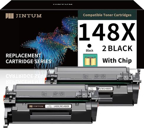 JINTUM 148X (مع رقاقة) استبدال خرطوشة الحبر المتوافقة مع HP 148A 148X خرطوشة الحبر لـ 148X W1480X تعمل مع HP Pro MFP 4101fdw 4101fdn 4101dw، Pro 4001n 4001dn 4001dw Printer (2-Pack) in Kuwait