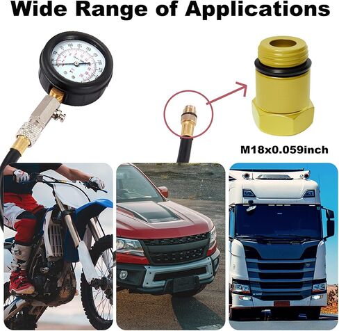 M10 Spark Plug Adapter - Cylinder Compression Tester Spark Plug Adapter, Performance Compression Test Tool with Iron Plated Copper Surface for Petrol Engine Cylinder Leak Down (1 Pack) in Saudi Arabia