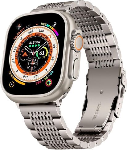 سوار BINLUN من التيتانيوم متوافق مع سوار ساعة Apple Ultra 2/ Ultra 49 ملم من الفولاذ المقاوم للصدأ للرجال والنساء لساعة iWatch Series Ultra/Ultra 2 in Kuwait