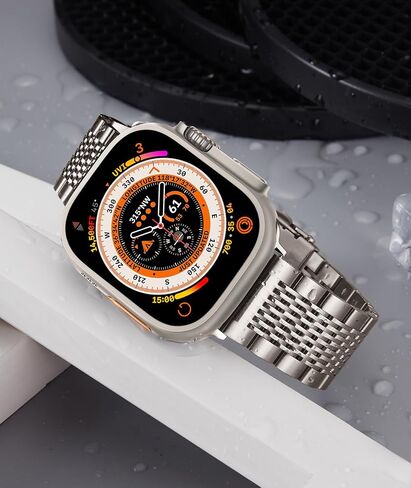 سوار BINLUN من التيتانيوم متوافق مع سوار ساعة Apple Ultra 2/ Ultra 49 ملم من الفولاذ المقاوم للصدأ للرجال والنساء لساعة iWatch Series Ultra/Ultra 2 in Kuwait