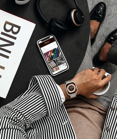 سوار BINLUN من التيتانيوم متوافق مع سوار ساعة Apple Ultra 2/ Ultra 49 ملم من الفولاذ المقاوم للصدأ للرجال والنساء لساعة iWatch Series Ultra/Ultra 2 in Kuwait