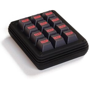 كابلات الفضاء Stellar12 12 مفتاح لوحة مفاتيح ميكانيكية يمكنك صنعها بنفسك من الأكريليك Macropad Barebones Kit Numpad، RGB Solder PCB، أسود بلوري