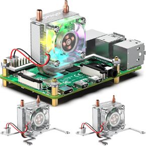 2pcs Raspberry Pi Cooling Fan Ice Tower Cooler CPU Heatsink Kit for Raspberry Pi 4 Model B Compatible with Raspberry Pi 3B+ 3B