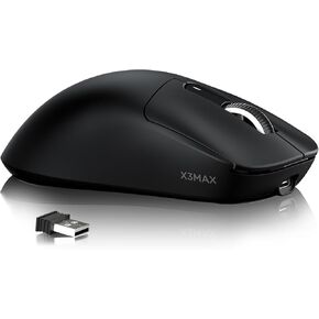 x Attack Shark X3MAX Wireless Gaming Mouse,PixArt PAW3950 42000 DPI,49g Ultralight Tri-Mode(BT5.4/2.4GHz/Wired), 1K Polling Rate Programmable Computer Mice for PC/MAC/Win - Black
