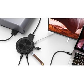 ADAM elements USB-C Hub with Detachable Wireless Charger, HDMI/VGA, USB-C, PD Type C Fast Charging Port, USB3.1 Type-A - for iPhone, Android, MacBook Pro, iPad Pro