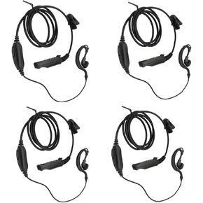 Walkie Talkie Headset Hands Free Ptt Earpiece Headphone with Mic Microphone G Shape Ear Piece for Baofeng UV-9R UV-9g Plus Pro GMRS-9R A-58S BF-9700 Ham Radios(4Pack)