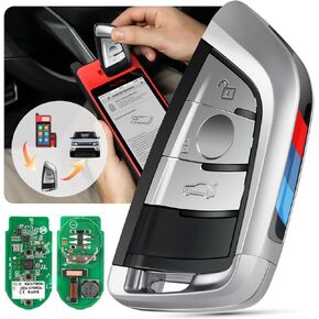 Autel MaxiIM I-KEY Programmable Blank Key, 2024 IKEYBW003AL OE-Quality Blank Fob Replacement for B-M-W, 3 Buttons, Dual-Band, 130FT/ 40M Remote, Work with Autel KM100 IM508S IM608 PRO II