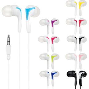 سماعات أذن للأطفال، 50 قطعة متعددة الألوان، معبأة بشكل فردي، سماعات أذن سلكية للاستعمال مرة واحدة بالجملة، مثالية لطلاب مكتبات الفصول المدرسية (10 ألوان Y) in Kuwait