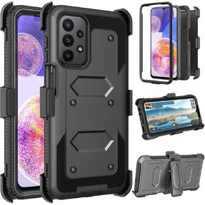 Galaxy A23 5G Case, Takfox Phone Case for Samsung Galaxy A23 5G with Screen Protectors Belt Clip Phone Holster Protective Heavy Duty Shockproof [Full-Body Protection] Kickstand Rugged Cover-Blue