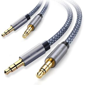 Aux Cord 2Pack 6 ft,3.5mm Audio Cable Male to Male Stereo Hi-Fi Sound Nylon Braided aux to aux 1/8 cable for Headphones Car Home Stereos Speakers Tablets