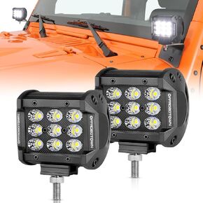 OFFROADTOWN 7 Inch LED Light Bar 2PCS 108W Triple Row LED Pods Spot Beam Offroad Fog Driving Lights Waterproof LED Work Lights Backup Lights for Trucks UTV ATV Jeep Golf Cart Boat Mower