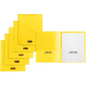 School Smart Take Home Heavy-Duty Folders, Yellow, Pack of 24
