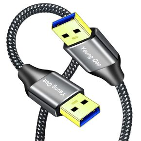 USB 3.0 A to A Male Cable 6 ft,Super Speed USB to USB Cable Type A Male to Male Cable USB 3.0 Double End USB Cord for Hard Disk, Cameras,Laptop Cooler, DVD Player and More (6FT/2M)