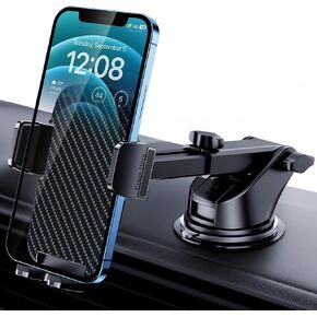 Car Phone Holder Mount [Military-Grade Suction] Phone Stand for Car Dashboard Windshield Accessories [Super Stable] Automobile Cell Phone Holder Car Mount for iPhone Smartphones Universal