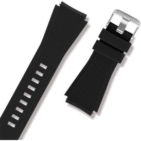 Diruite for Michael Kors Access Bradshaw Smart Watch 22mm Classic Silicone Band Strap for MKT5001/5004 - Black in Kuwait